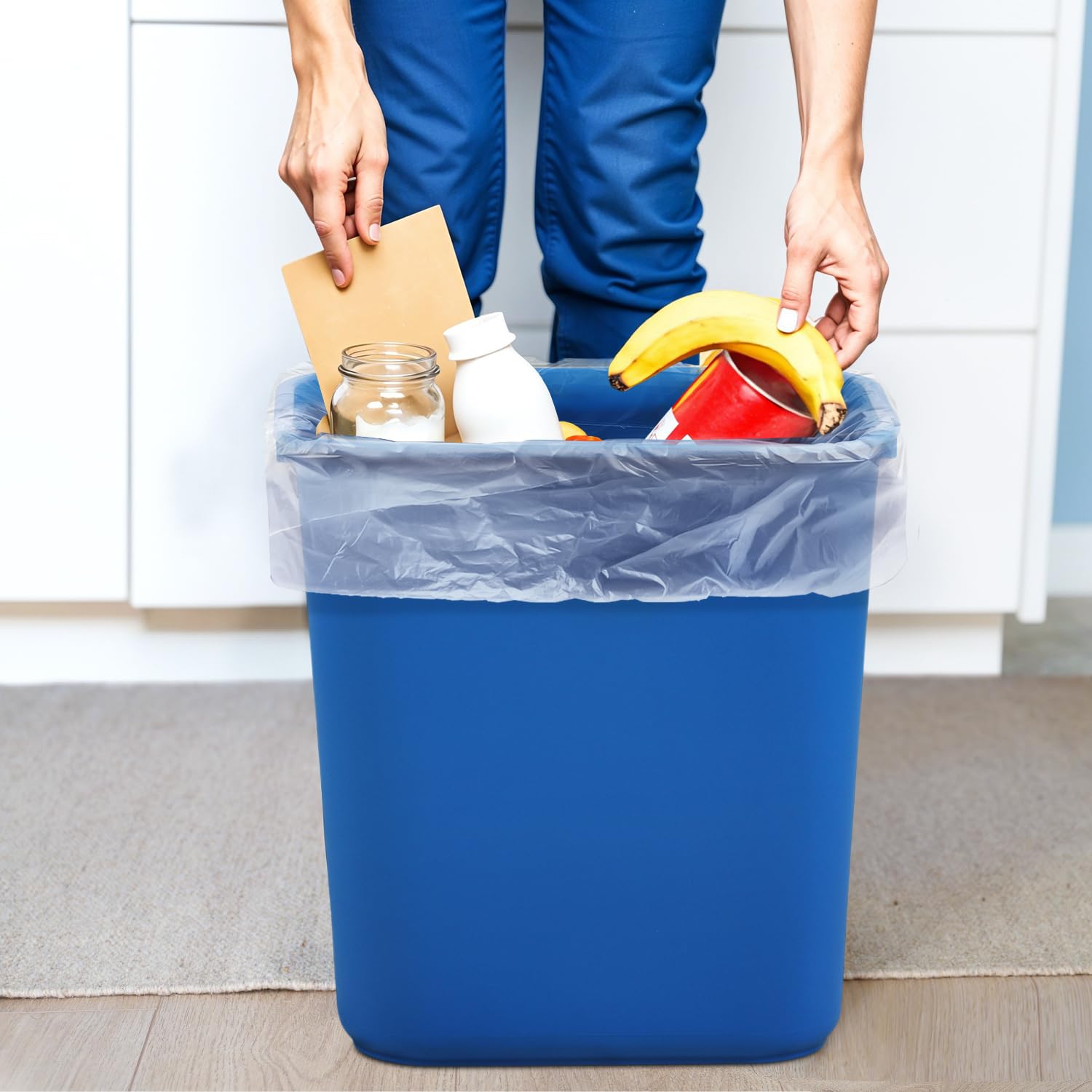 28-QT Blue Wastebasket