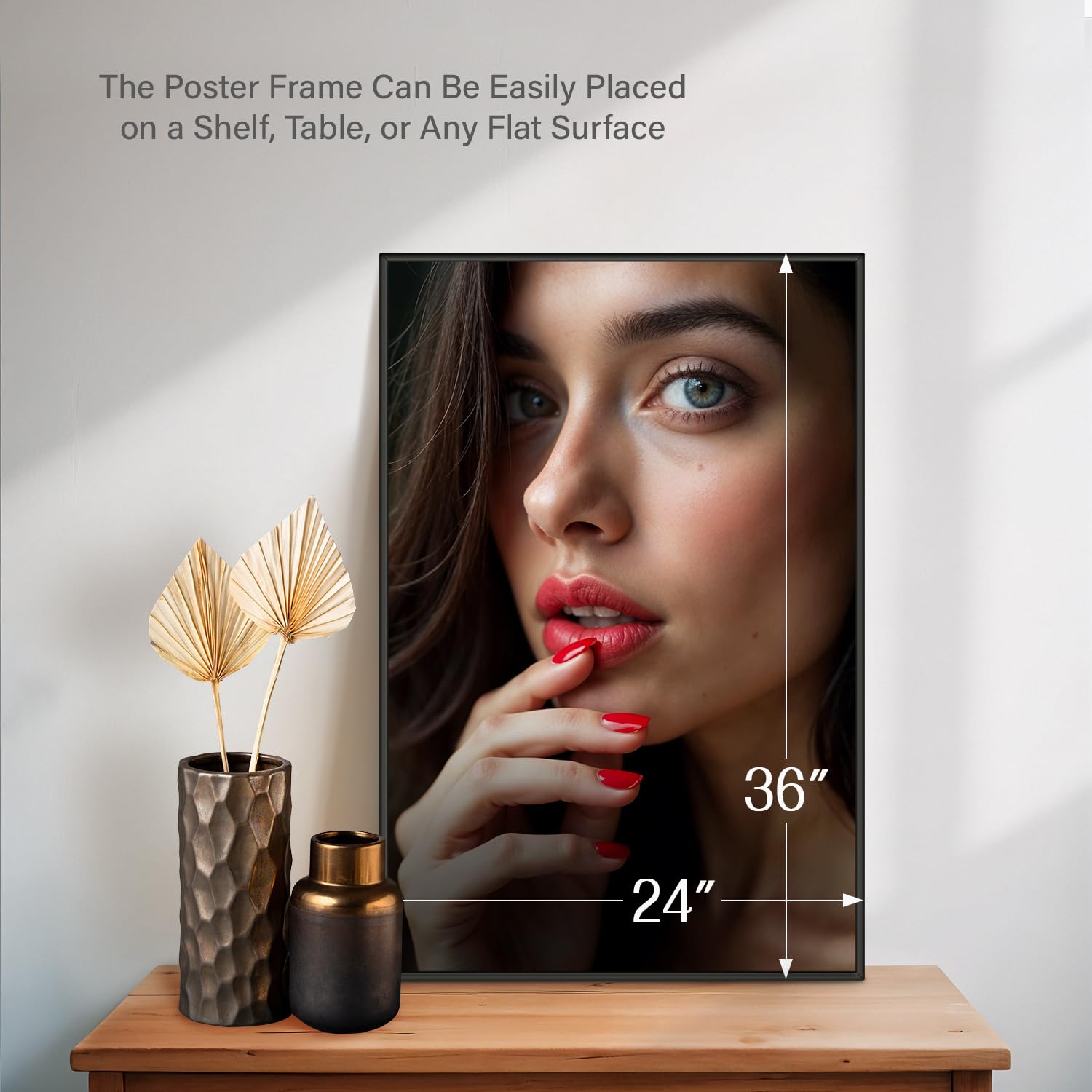 24"W x 36"H Black Stylish Poster Frame