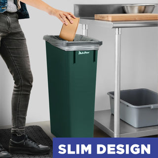 23 Gal Green Slim Rectangular Trash Can
