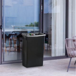 23 Gal Black Slim Rectangular Trash Can