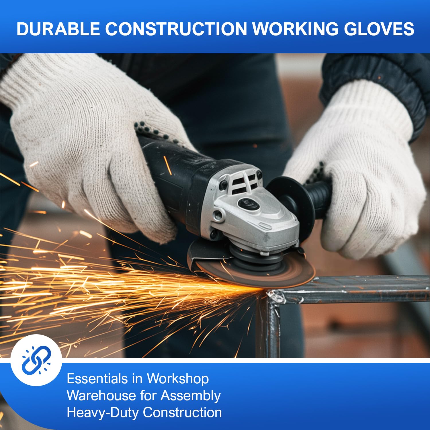 Size 9 Medium White String Knit Work Gloves with Black PVC Dots On Both Sides, 144 Pairs/Case