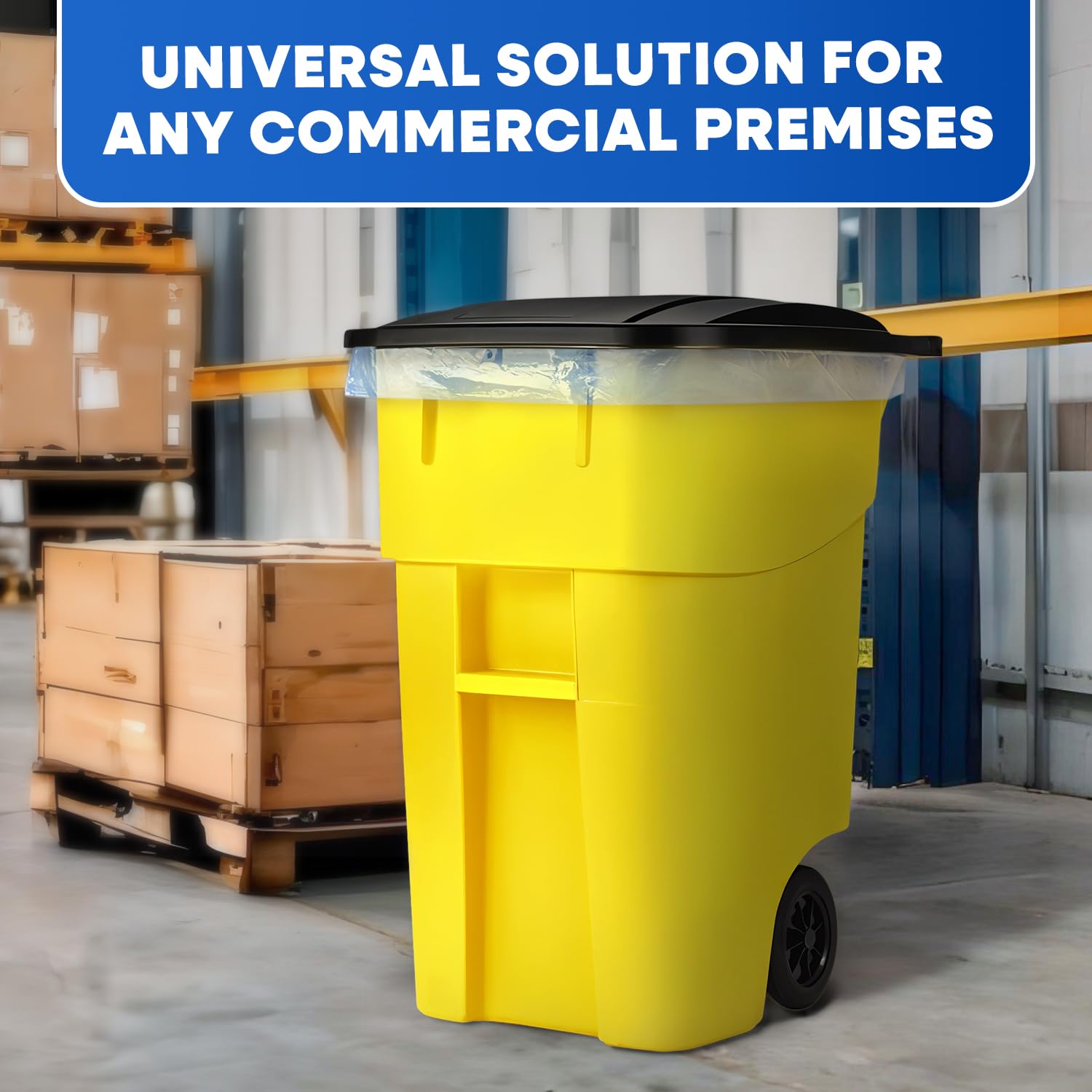 50 Gallon Rollout Container, Yellow