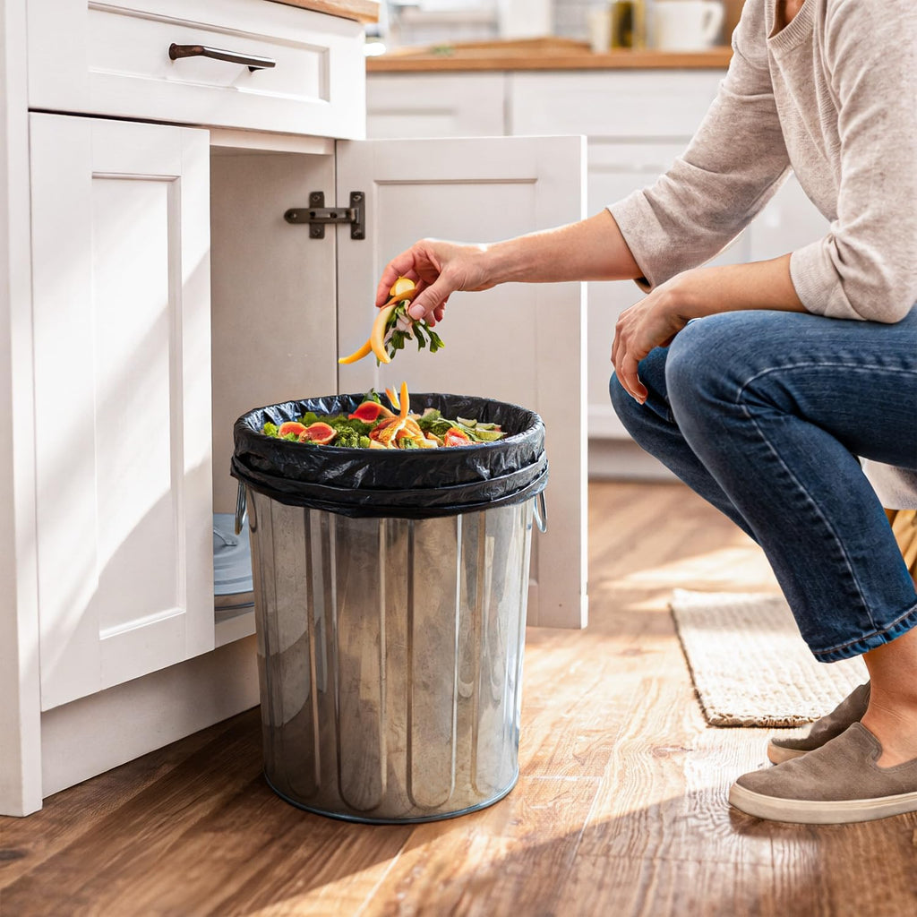 5-Gallon Galvanized Steel Round Trash Can with Lid