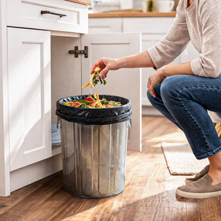 5-Gallon Galvanized Steel Round Trash Can with Lid