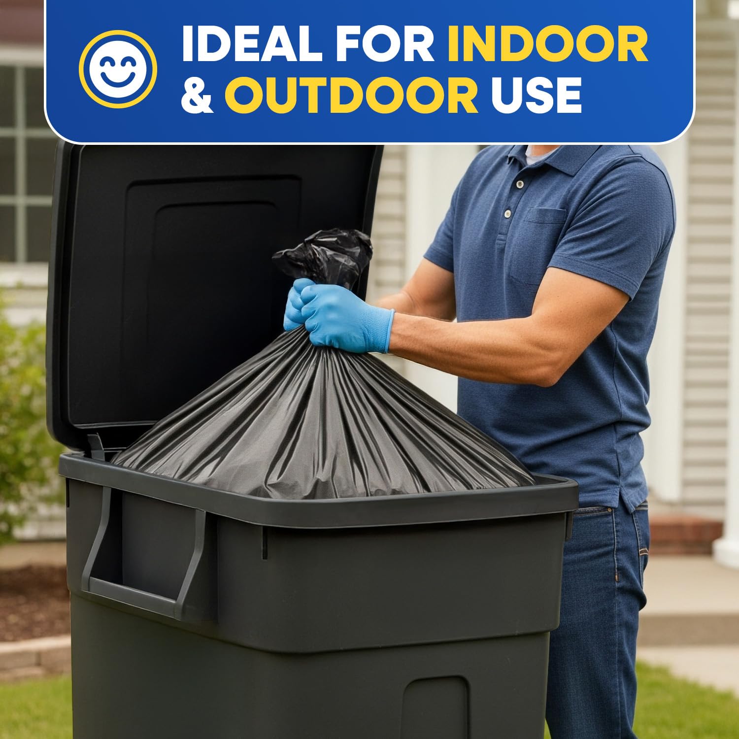 32" x 29" x 68" (61" x 68") 95 Gal 2 Mil Black Trash Bags, 25/Case