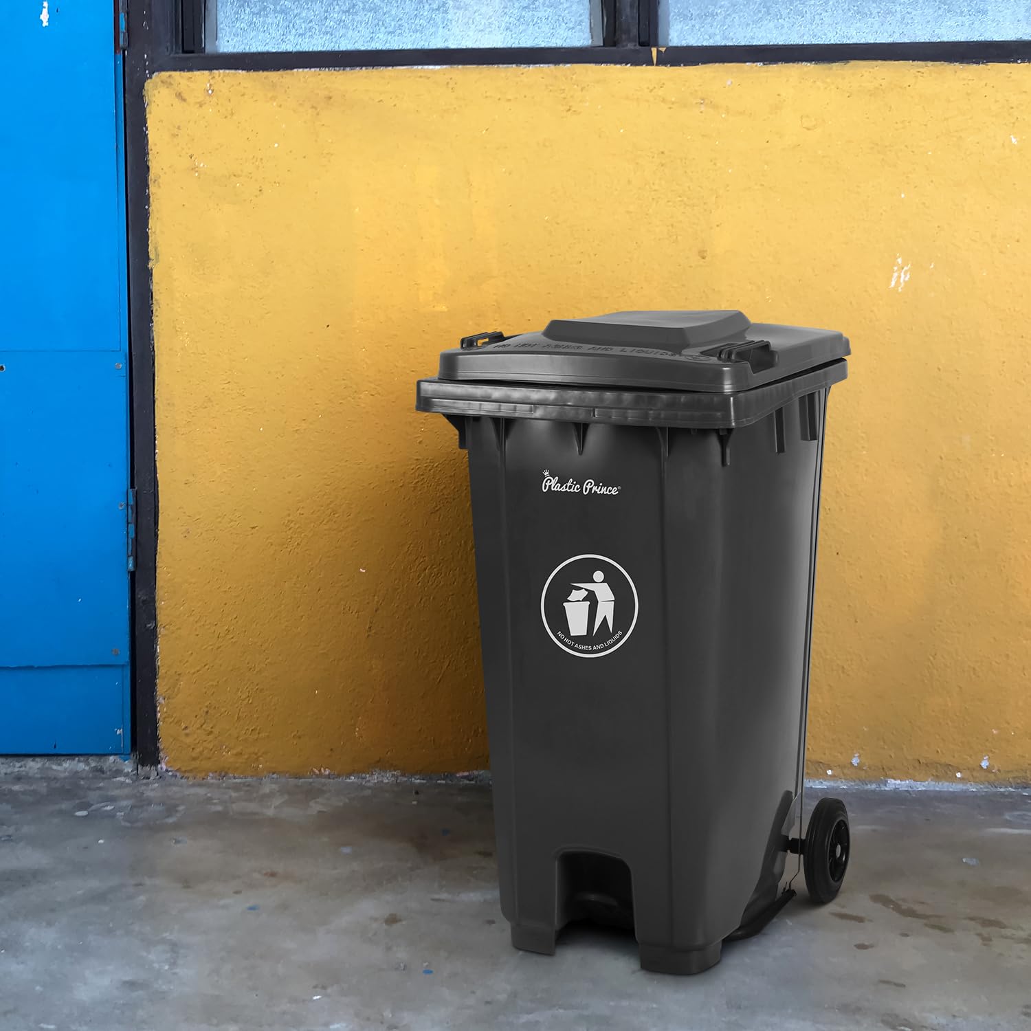 65 Gal Gray Step-On Rollout Container