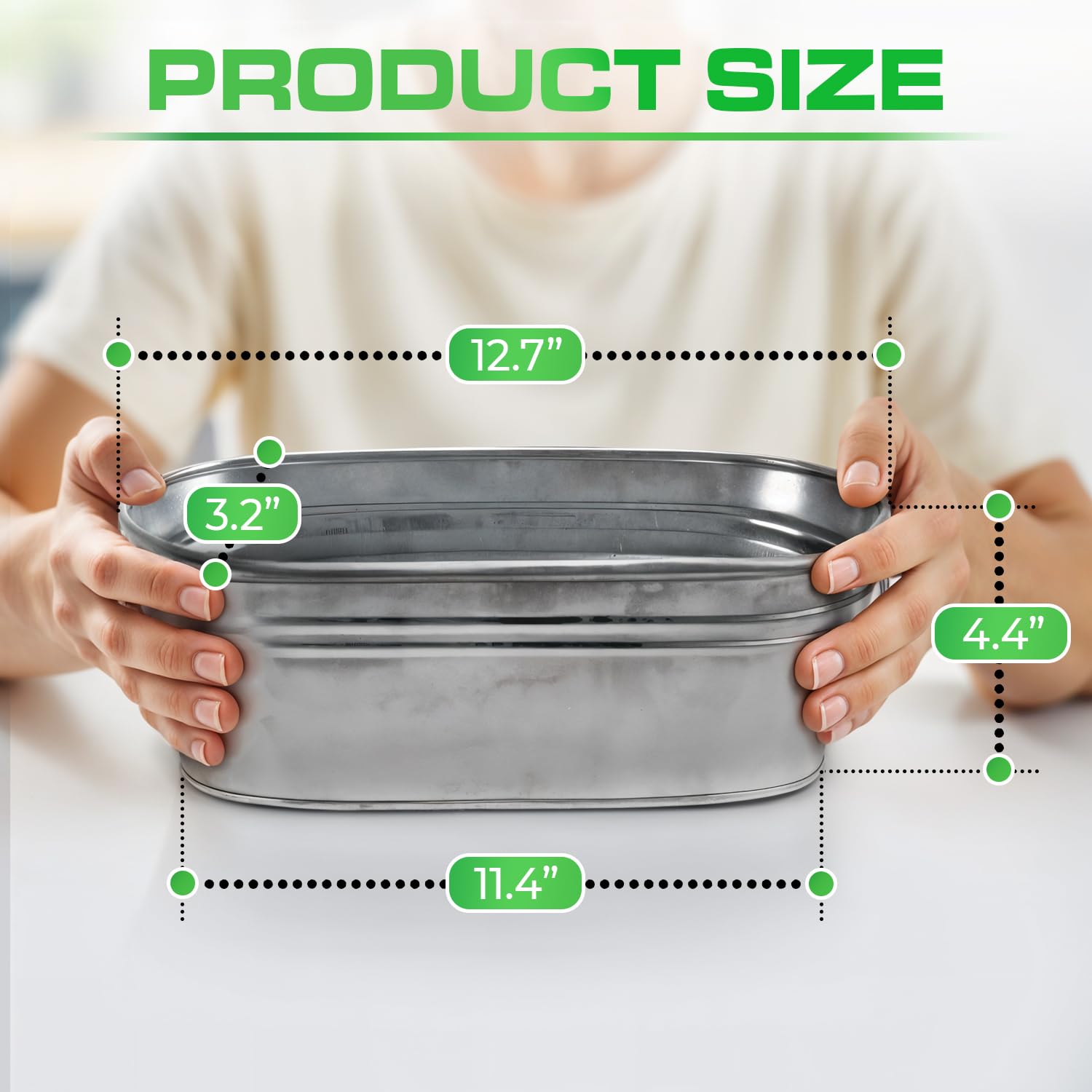 12 in Galvanized Metal Small Oval Planters Tub