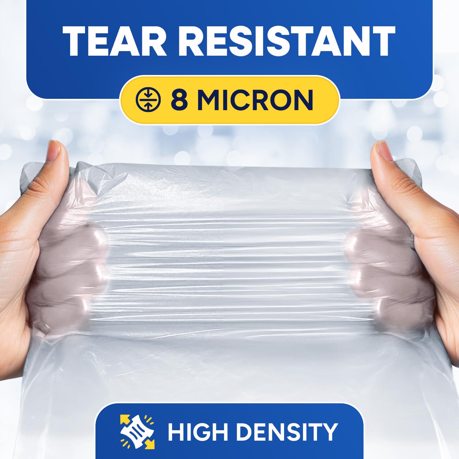 24in x 31in, 16 Gallon, 8 Mic, Clear High-Density Can Liners, 1000/Case