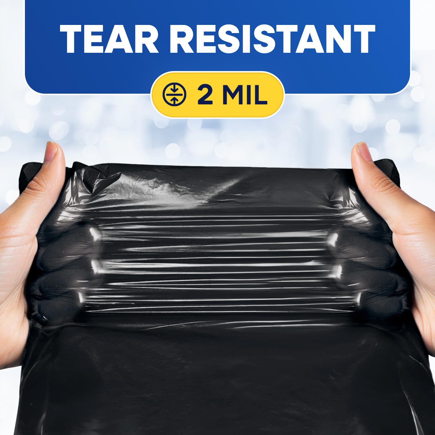 32" x 29" x 68" (61" x 68") 95 Gal 2 Mil Black Trash Bags, 25/Case