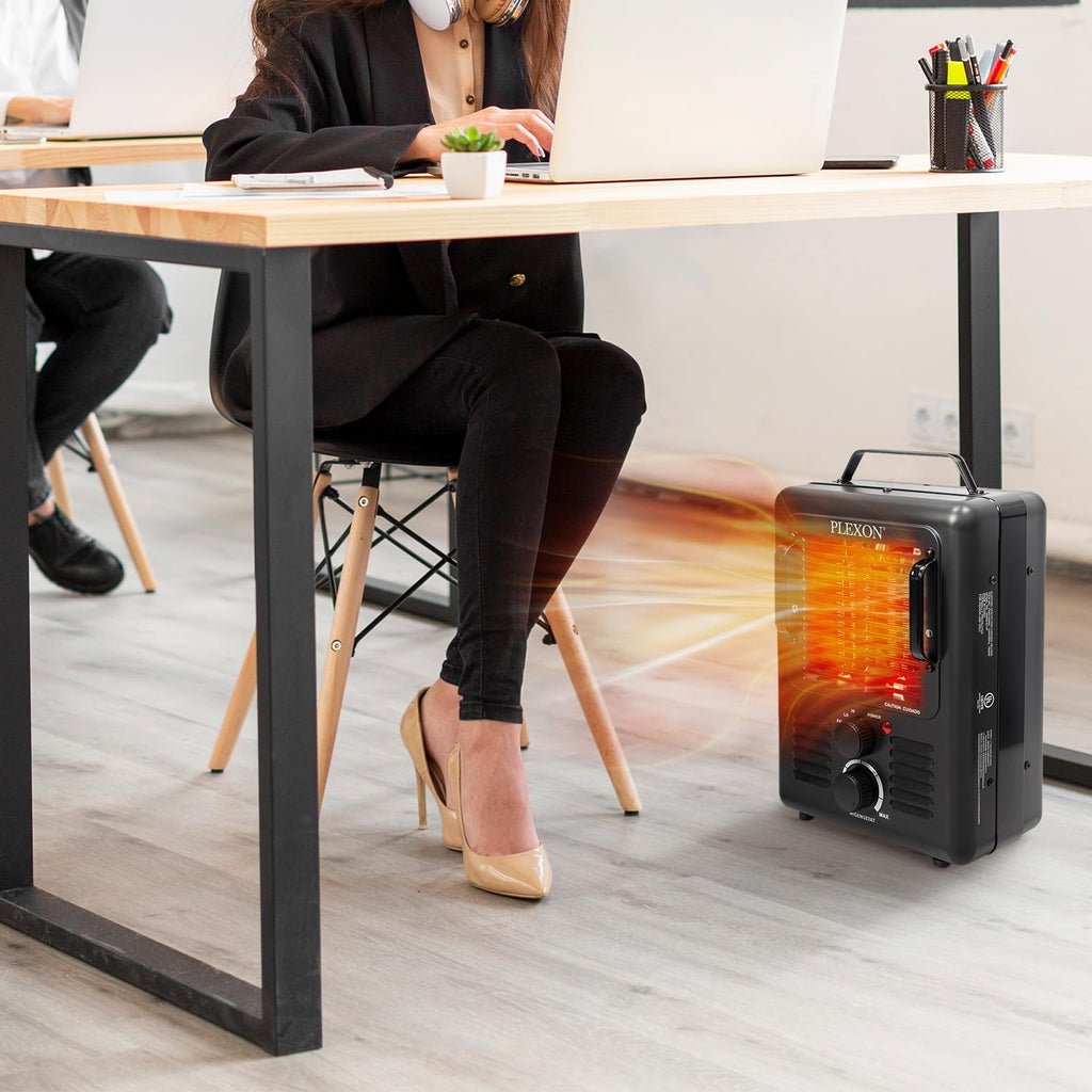Plexon Milkhouse Space Heater for Indoor Use with Adjustable Thermostat, 1500 W, Black