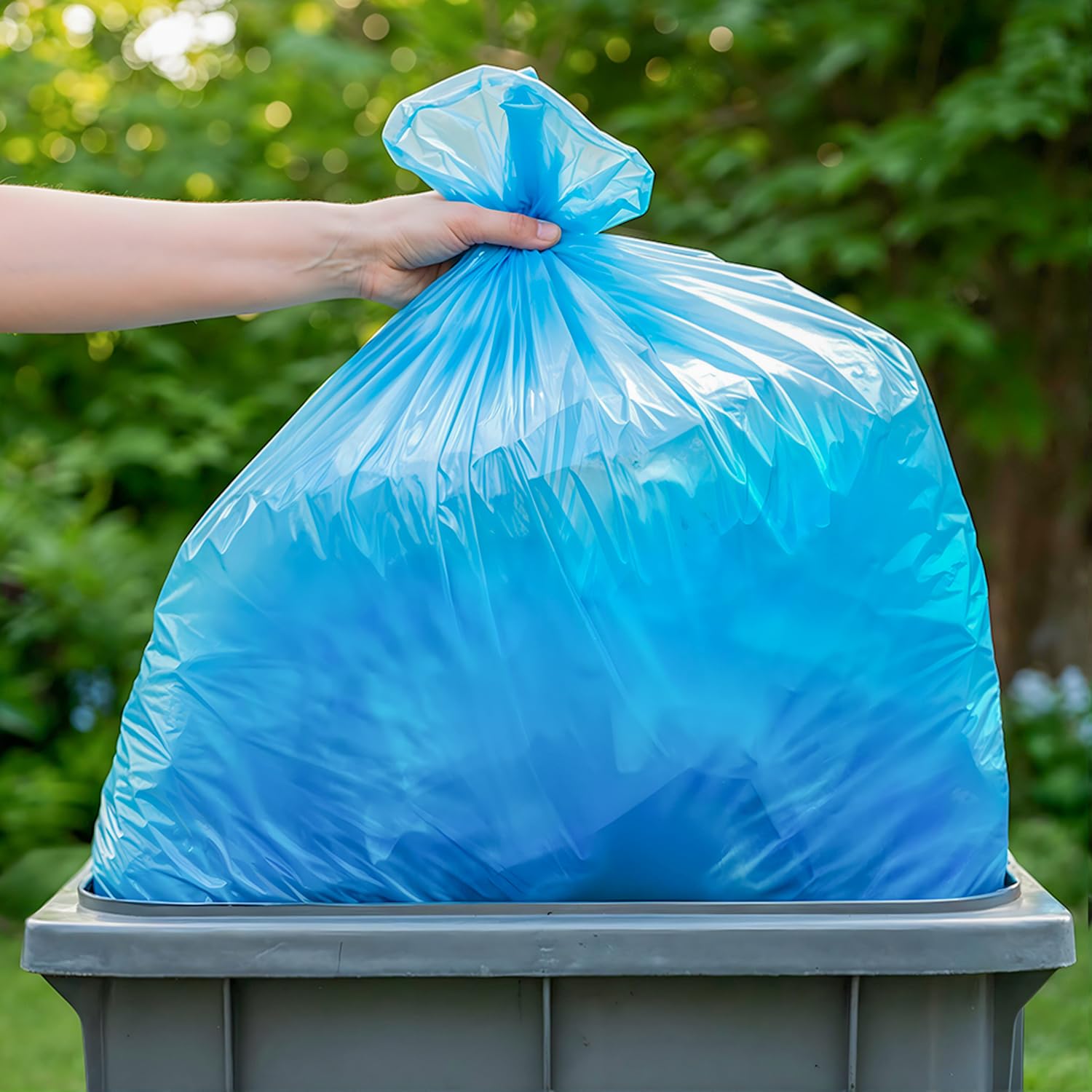 23" x 17" x 46" 45 Gal 2 Mil Blue Contractor Bags, 100/Case