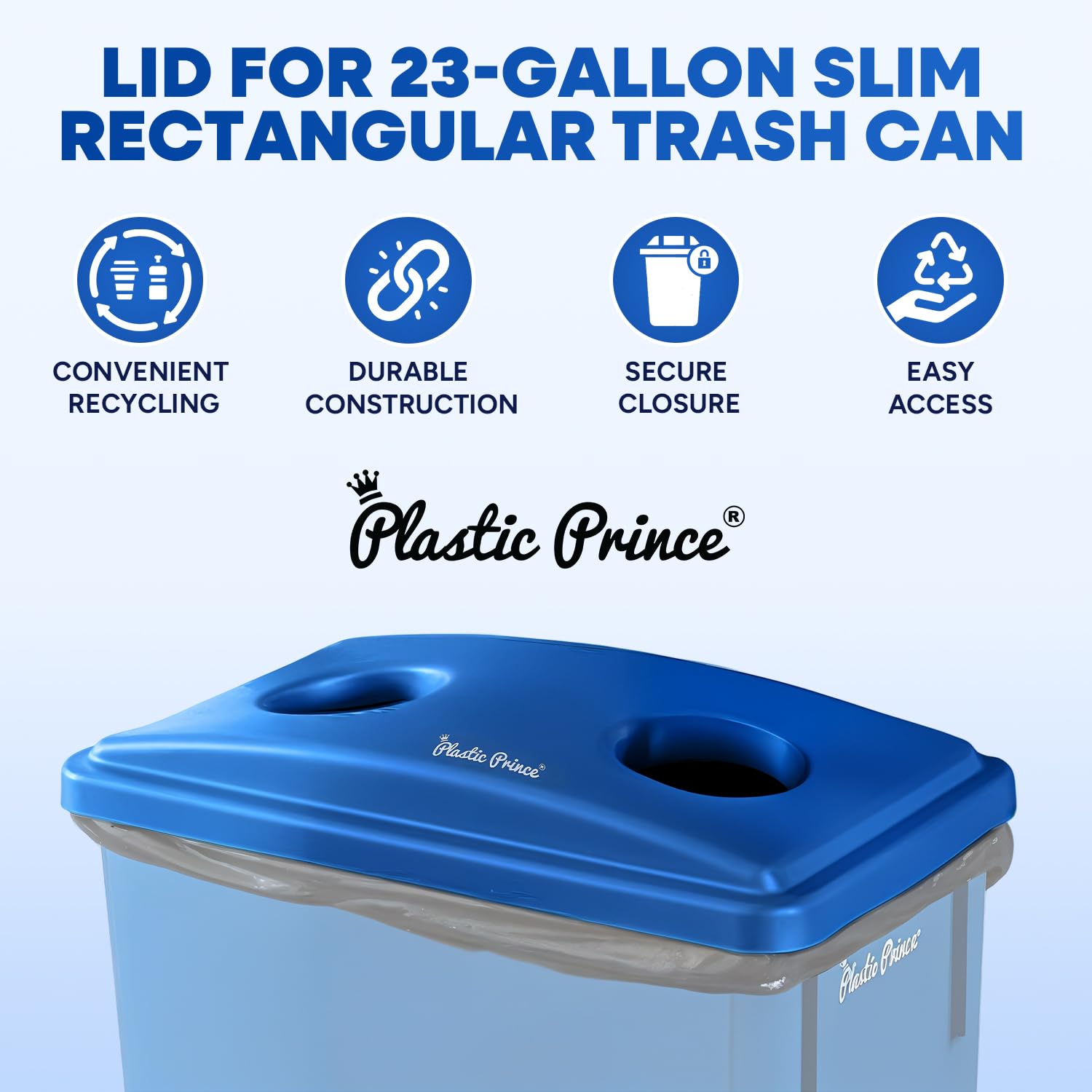Recycling Lid for 23 Gal Slim Rectangular Trash Can
