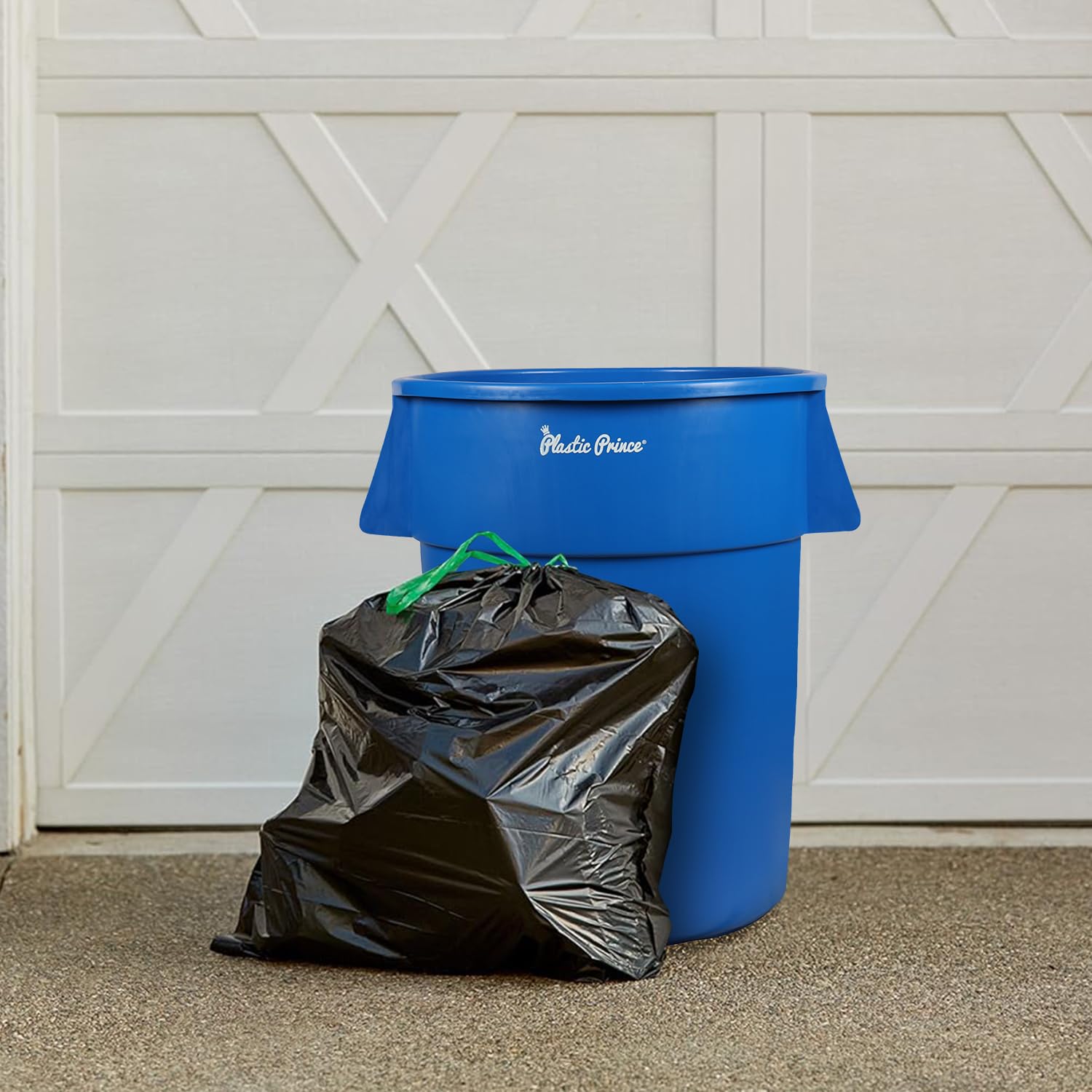 55 Gal Blue Round Trash Can