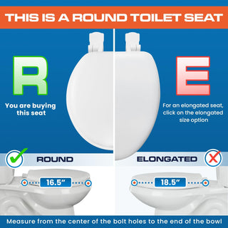 Plexon Soft Cushioned Toilet Seat, Elongated Bone, Slow-Close Lid & Seat, Quick-Release Hinge, Easy To Clean & Change (Copy)