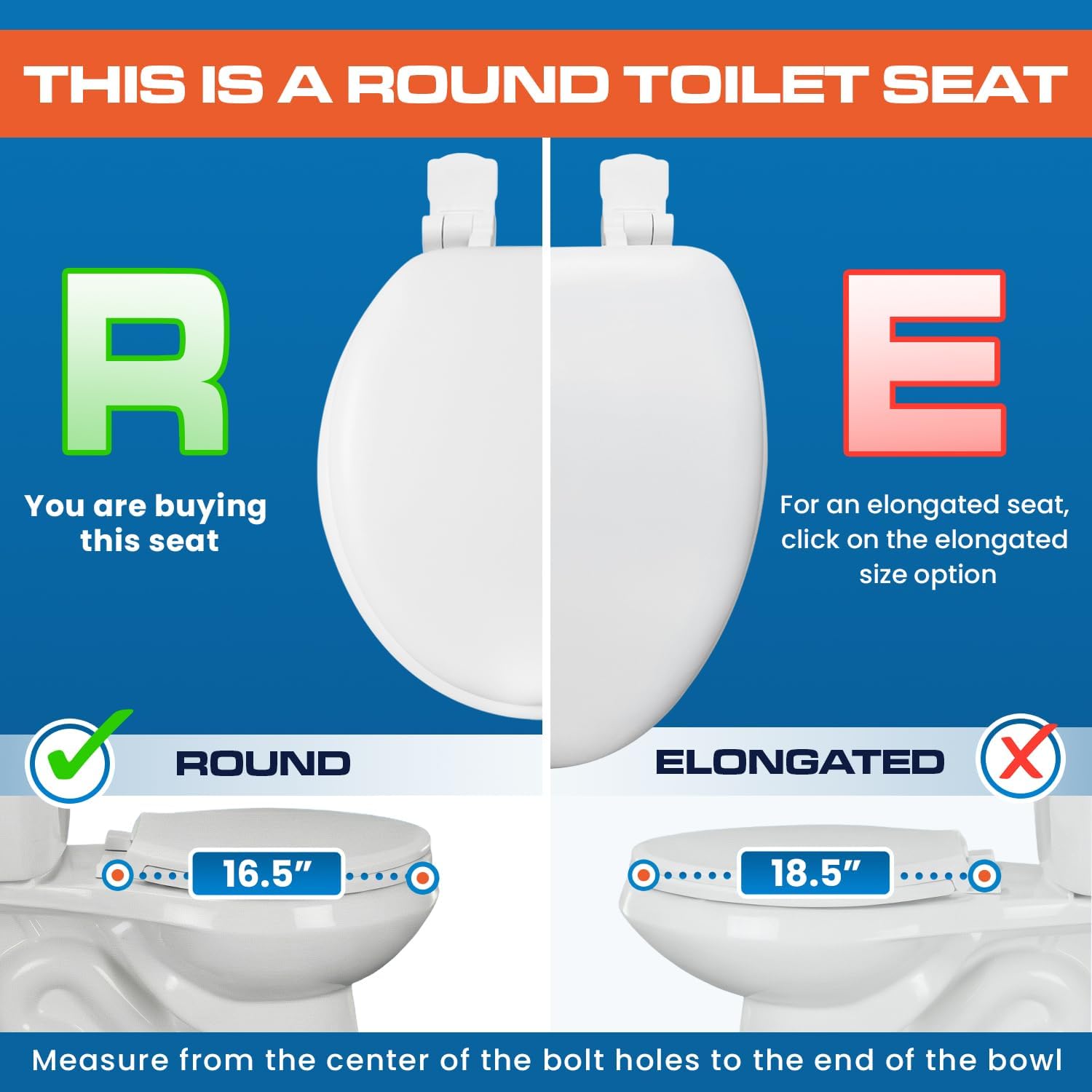 Plexon Soft Cushioned Toilet Seat, Elongated Bone, Slow-Close Lid & Seat, Quick-Release Hinge, Easy To Clean & Change (Copy)