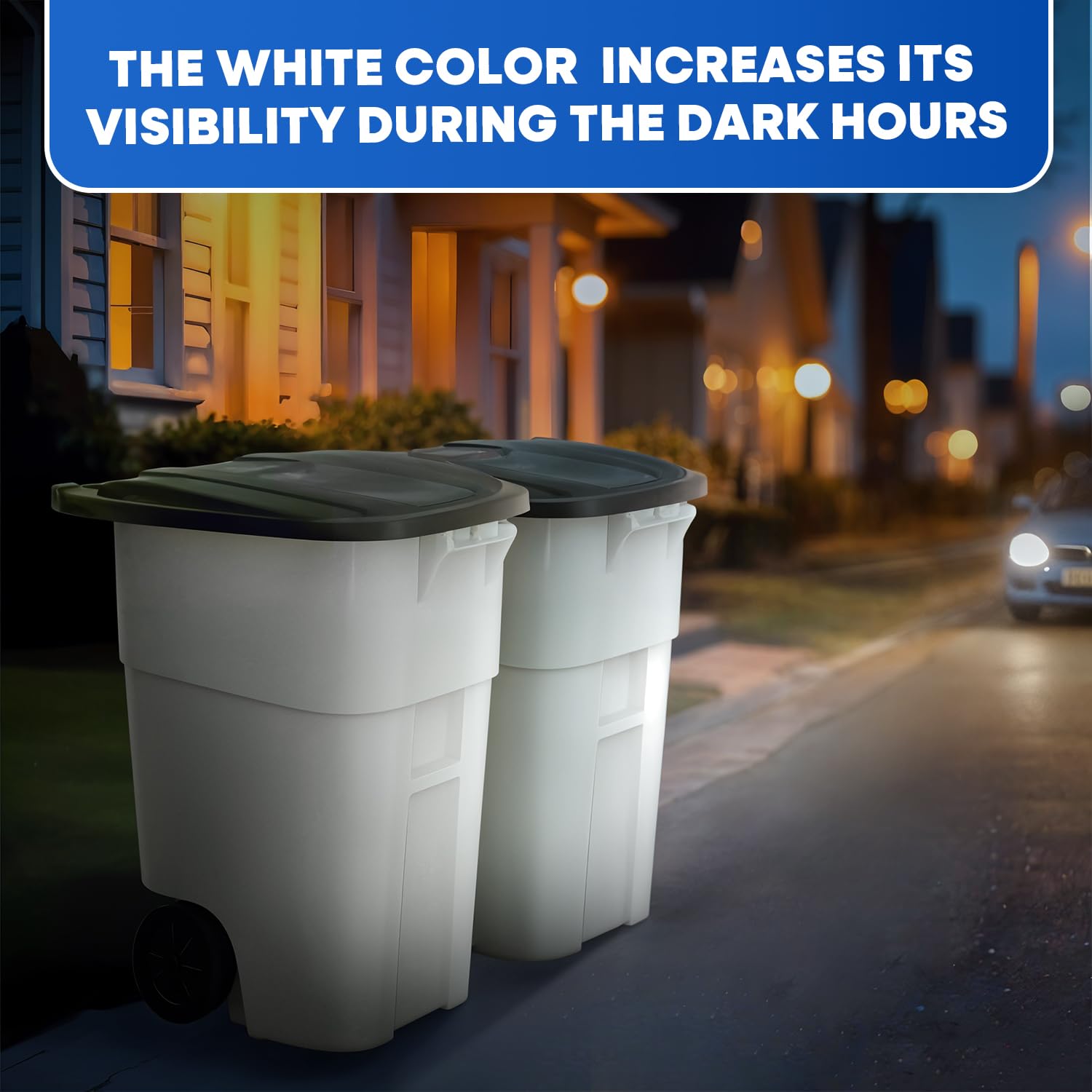 50 Gallon Rollout Container, White