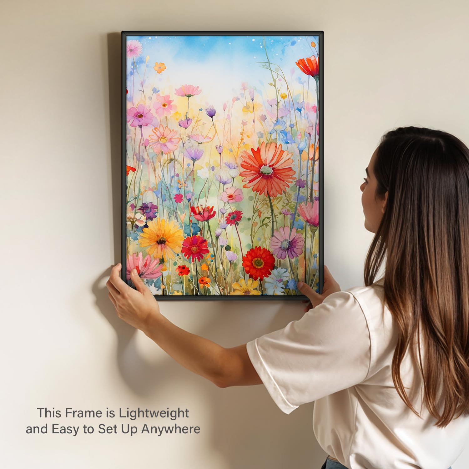 Black Poster Frame, 18" x 24" For Horizontal & Vertical Wall Mounting