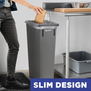 23 Gal Gray Slim Rectangular Trash Can