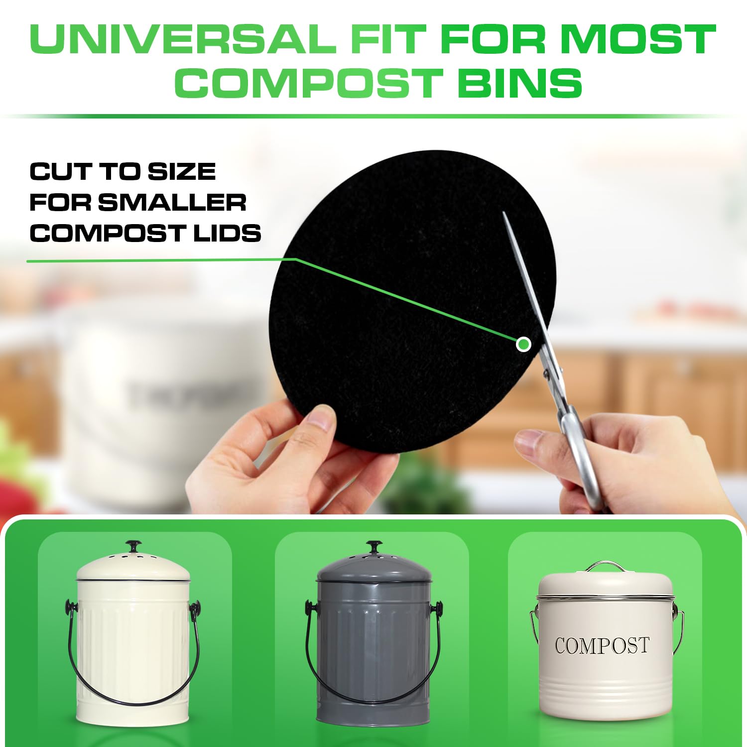 plexon 10 packs charcoal filters for compost bucket countertop bin 1 5 gallon kitchen natural home compost bin filter replacement refill round 6 5 inch