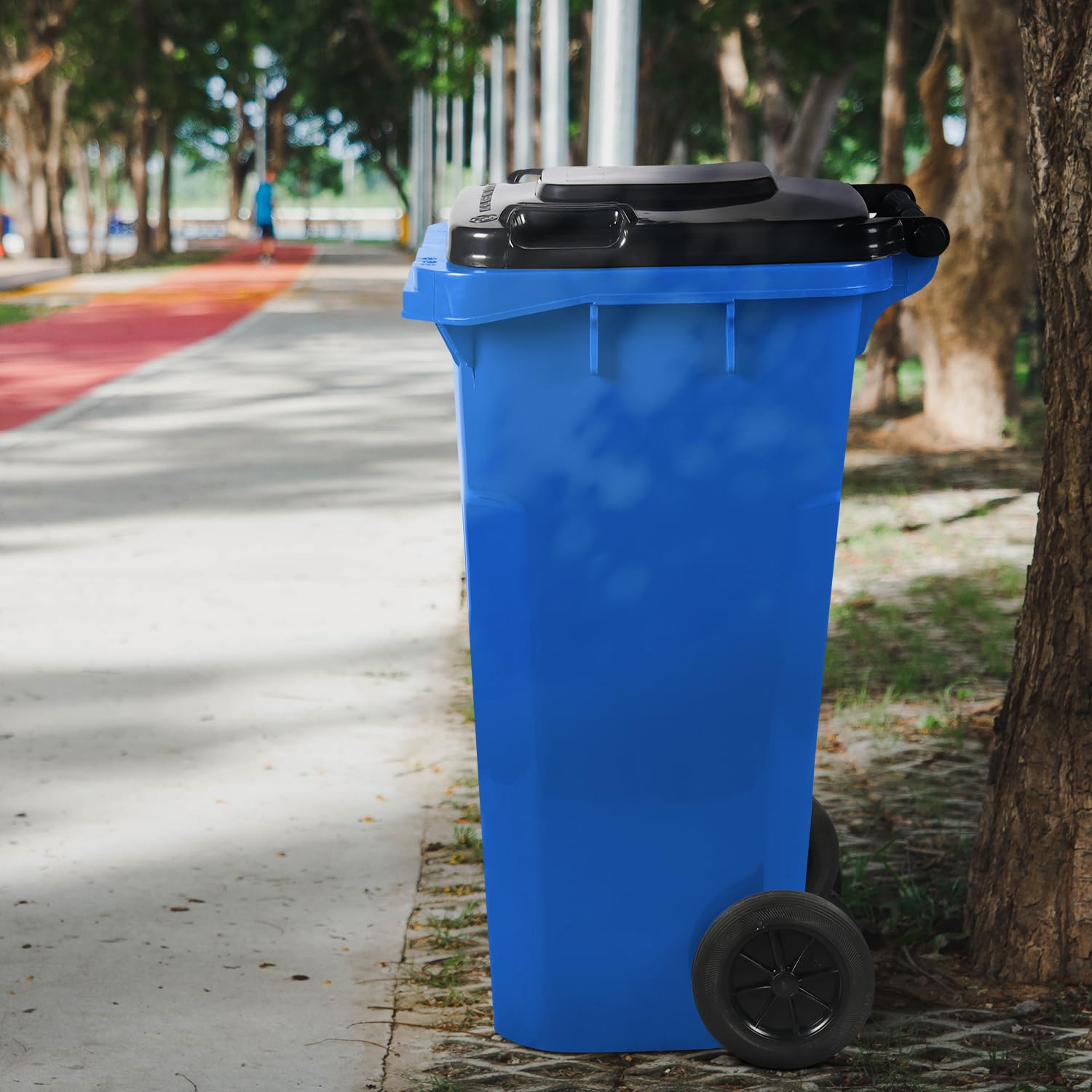 32 Gal Blue Rollout Container