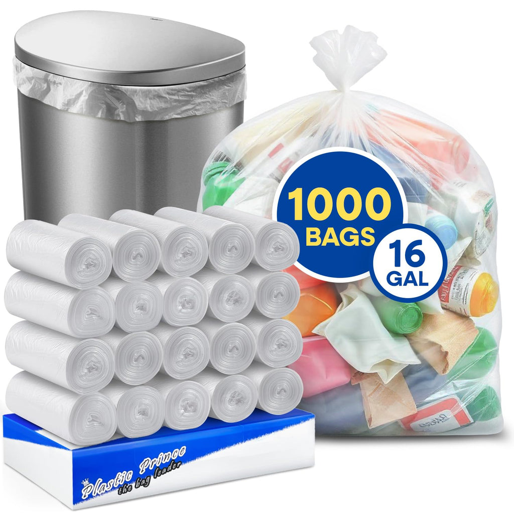 24" x 31", 16 Gallon, 6 Mic, Clear High-Density Can Liners, 1000/Case