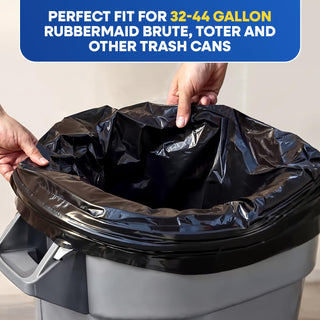 23" x 17" x 46" 45 Gal 2 Mil Black Contractor Bags, 100/Case