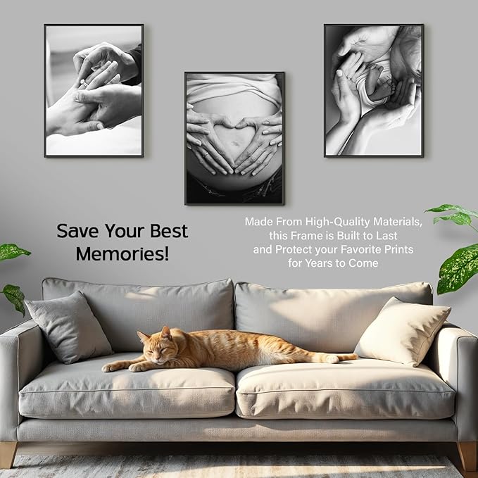 Black Poster Frame, 18" x 24" For Horizontal & Vertical Wall Mounting-P540-01232