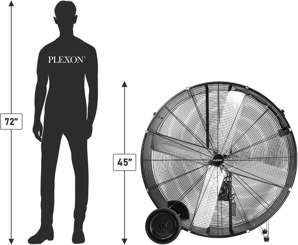 42 in. Black High Velocity Belt-Drive Drum Fan, 2-Speed