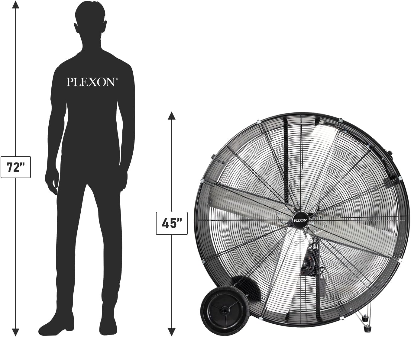 42 in. Black High Velocity Belt-Drive Drum Fan, 2-Speed