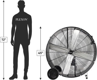 42 in. Black High Velocity Belt-Drive Drum Fan, 2-Speed