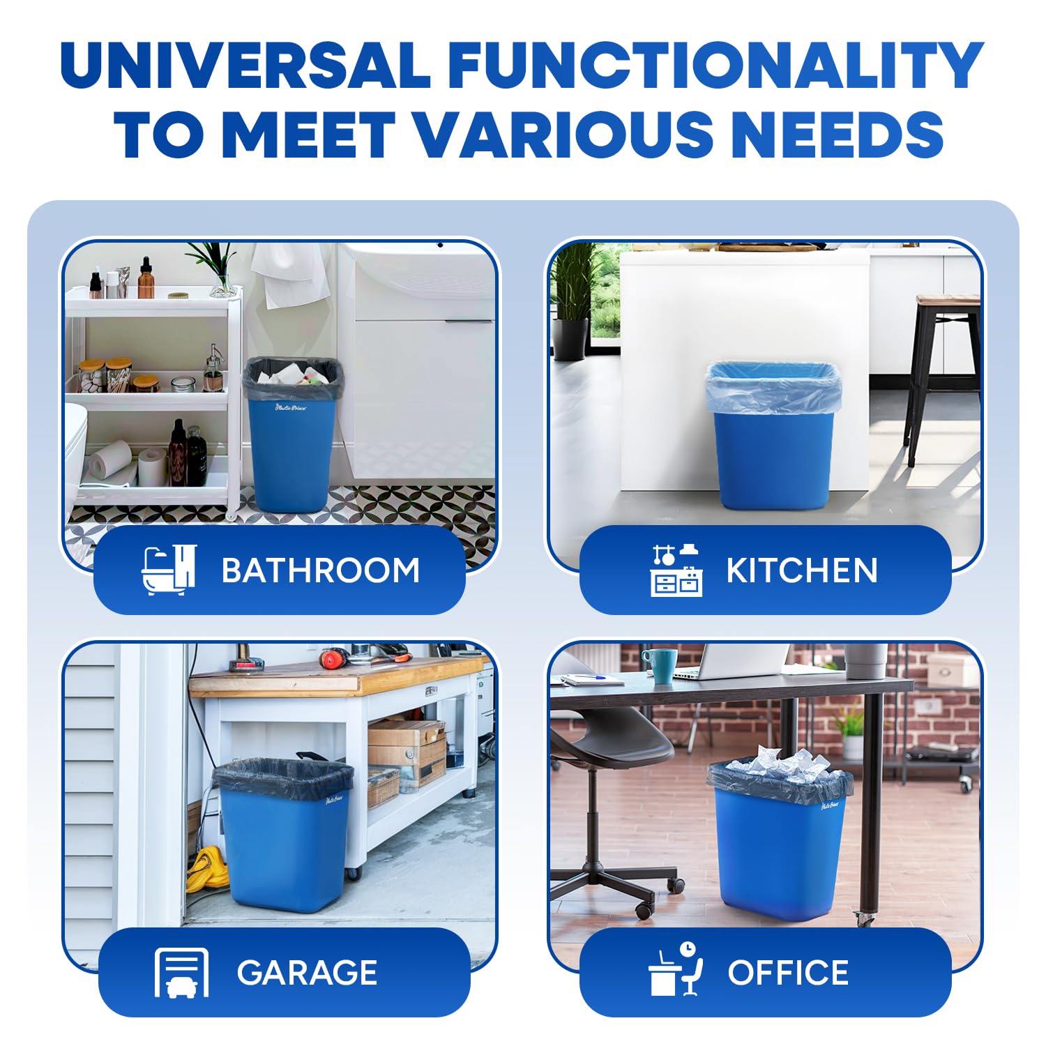 28-QT Blue Wastebasket