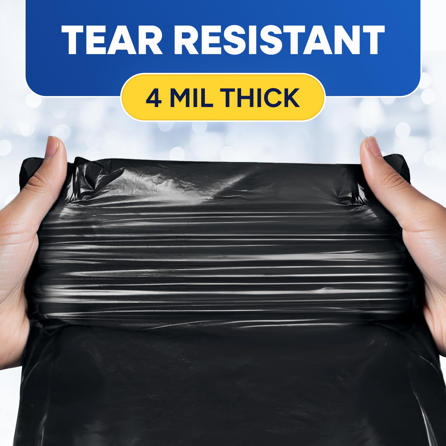 37" x 50" 60 Gal 4 Mil Black Trash Bags, 100/Case