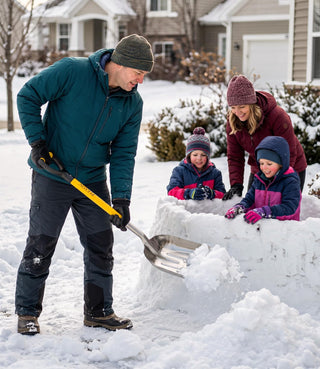 48'' Aluminum Snow Shovel Scoop with Folding Fiberglass Handle & Plastic D-Grip, 15'' Wide Blade
