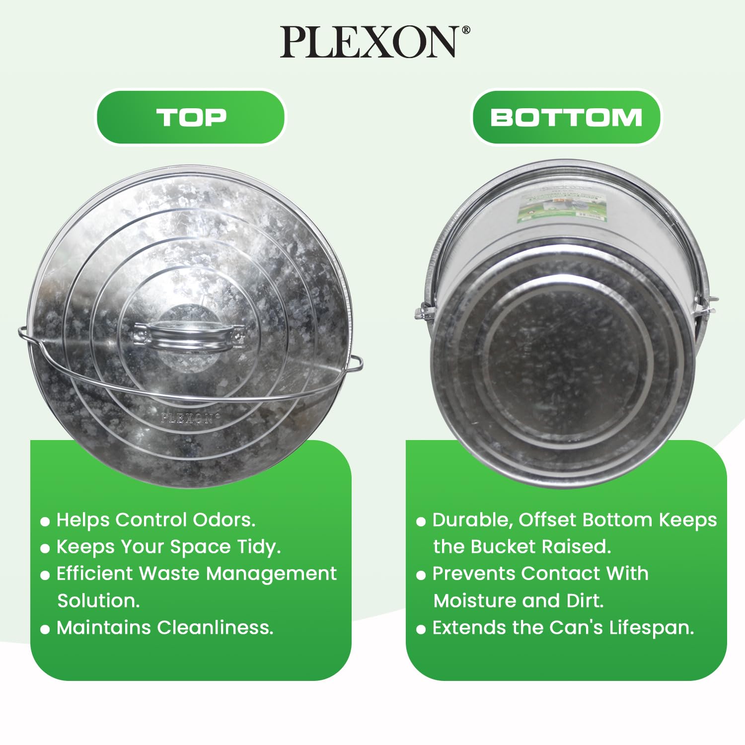6-Gallon Galvanized Steel Round Fire Resistant Trash Can with Lid