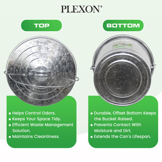 6-Gallon Galvanized Steel Round Fire Resistant Trash Can with Lid