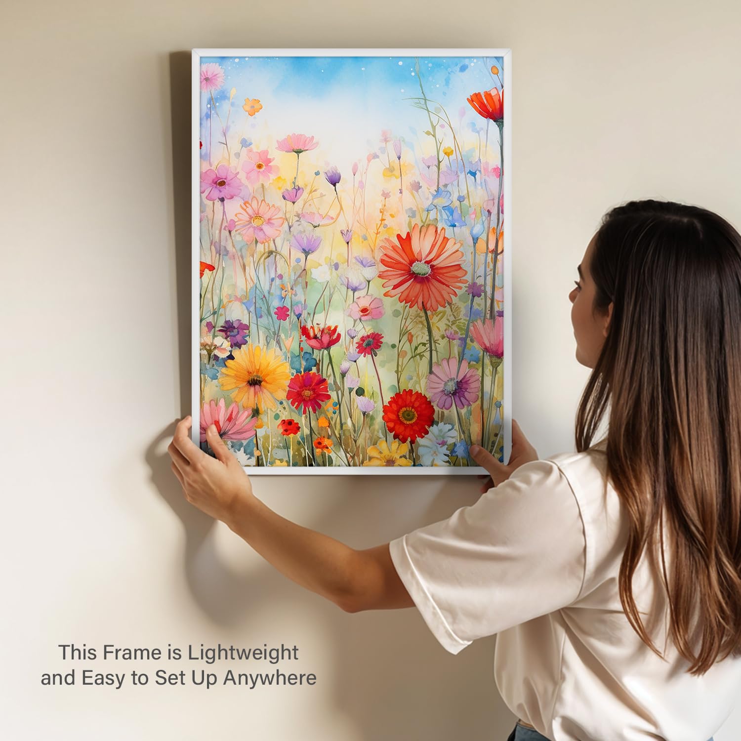 White Poster Frame, 24" x 36" For Horizontal & Vertical Wall Mounting