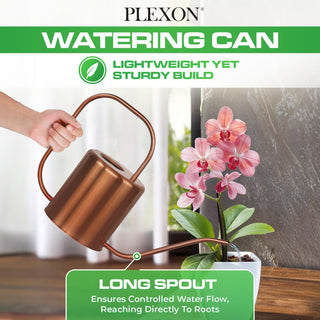 54 oz Rose Gold Stainless Steel Watering Can with Long Spout