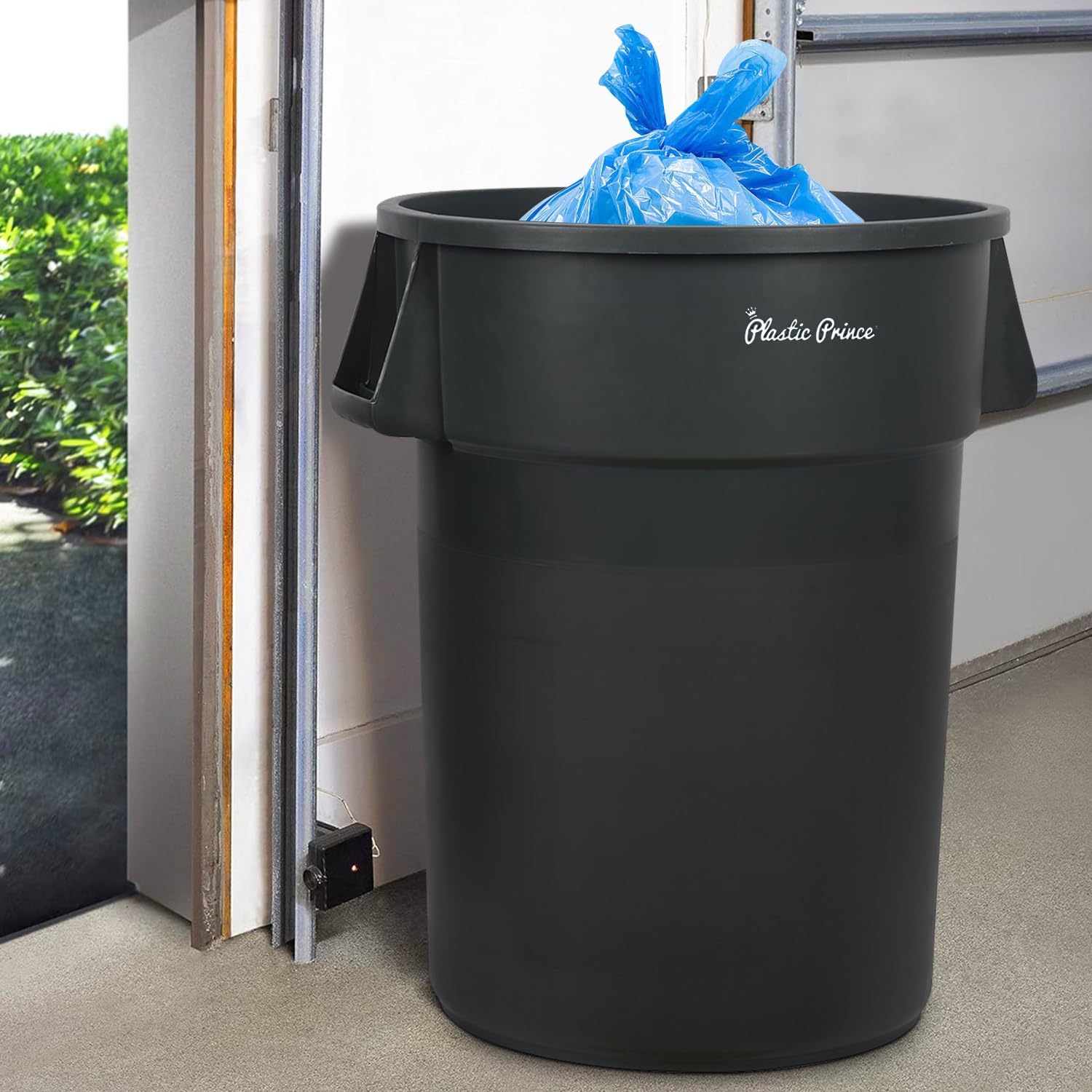 55 Gal Gray Round Trash Can