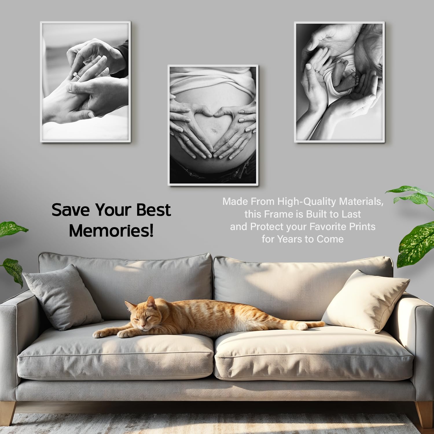 White Poster Frame, 24" x 36" For Horizontal & Vertical Wall Mounting