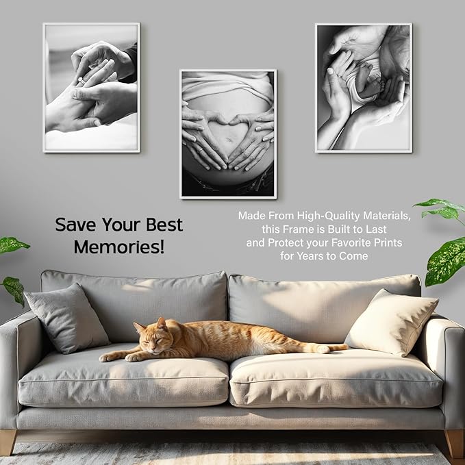 White Poster Frame, 18" x 24" For Horizontal & Vertical Wall Mounting-P540-01228