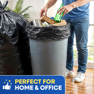 37" x 50" 60 Gal 4 Mil Black Trash Bags, 100/Case