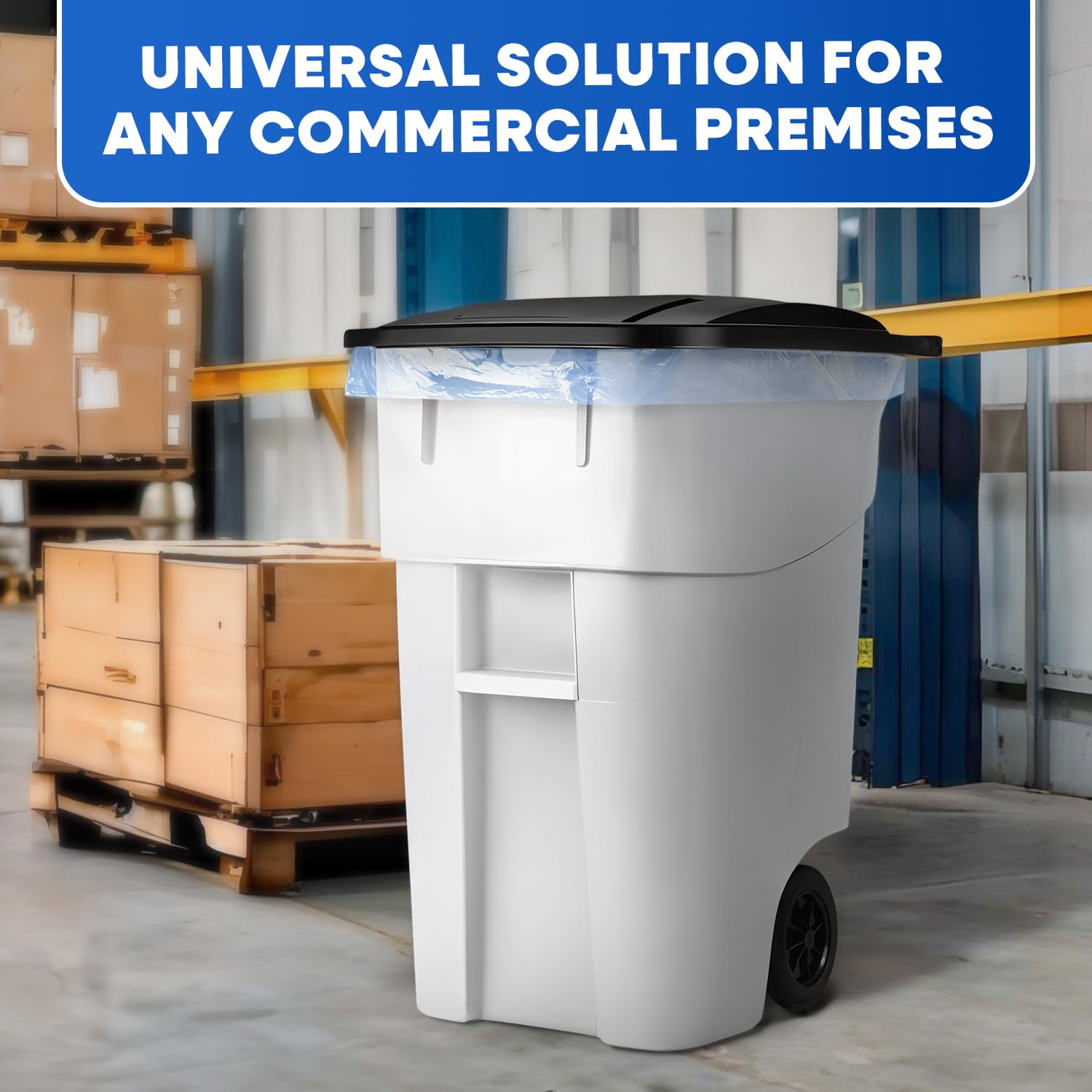 50 Gallon Rollout Container, White