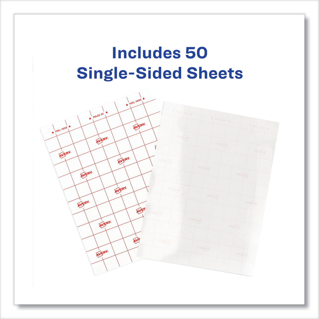 Clear Self-Adhesive Laminating Sheets, 3 mil, 9" x 12", Matte Clear, 50/Box - 