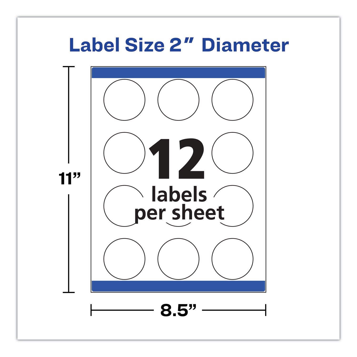 Round Print-to-the Edge Labels with SureFeed and EasyPeel, 2" dia, Matte White, 300/Pack
