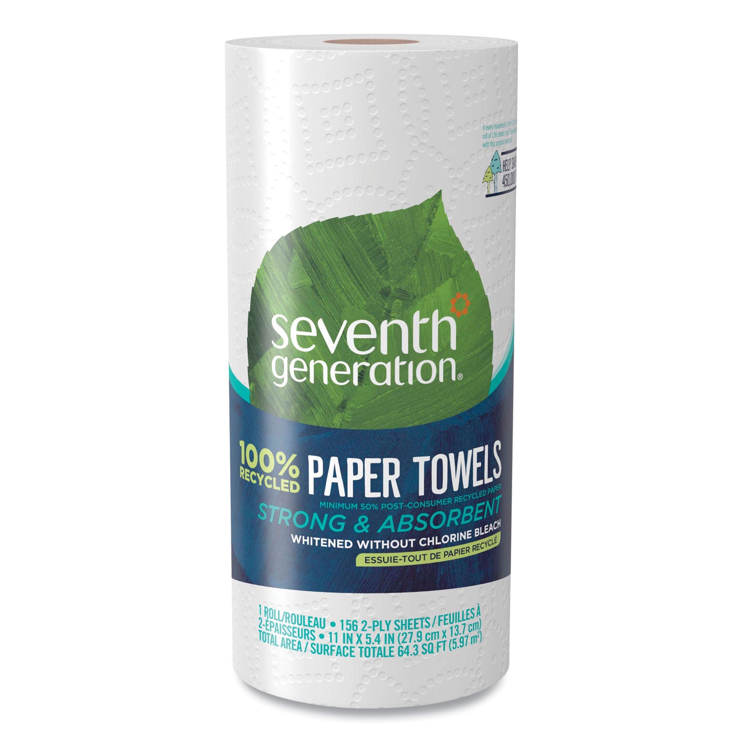 100% Recycled Paper Kitchen Towel Rolls, 2-Ply, 11 x 5.4, 156 Sheets/Roll, 24 Rolls/Carton - 