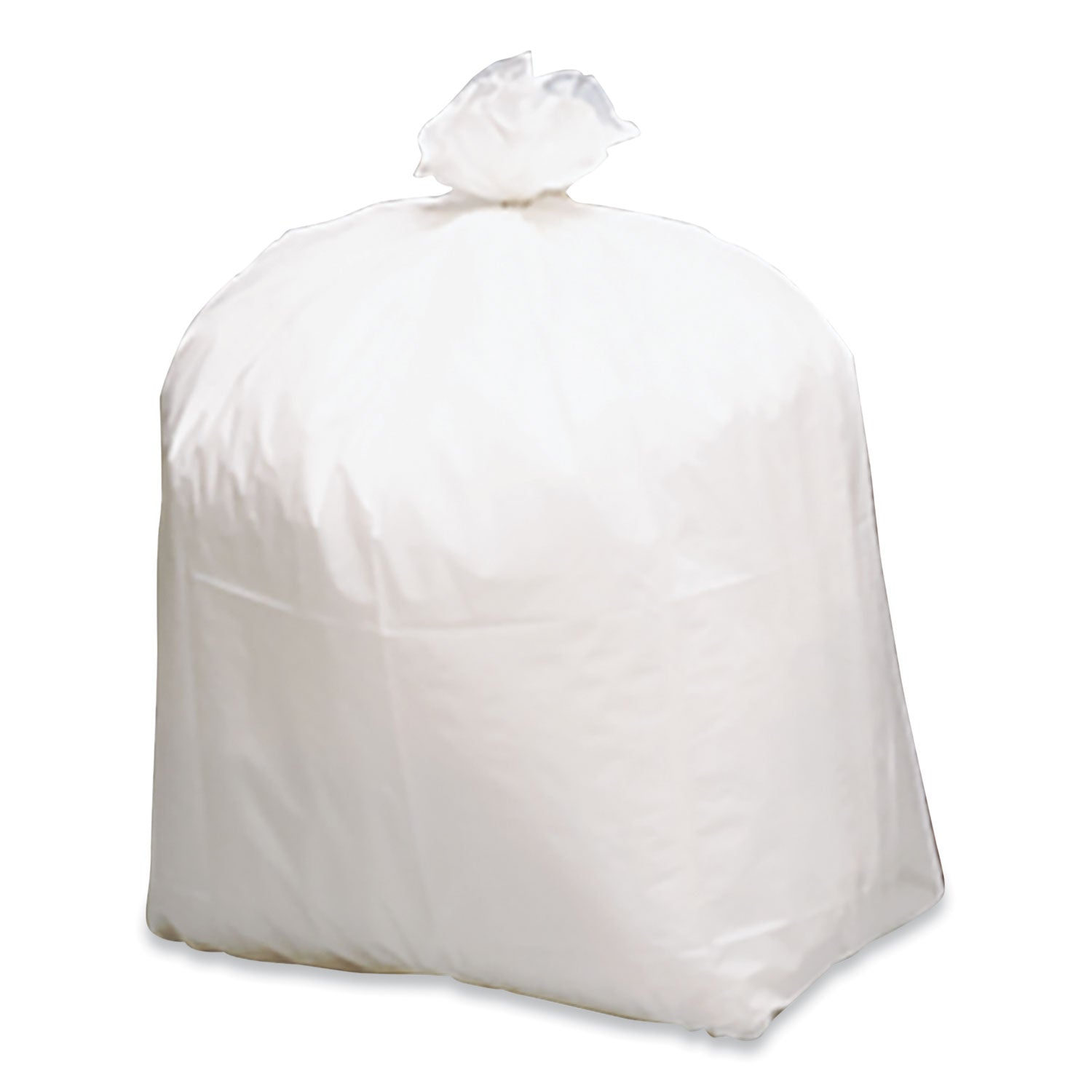 Linear-Low-Density Recycled Tall Kitchen Bags, 13 gal, 0.85 mil, 24" x 33", White, 15 Bags/Roll, 10 Rolls/Box