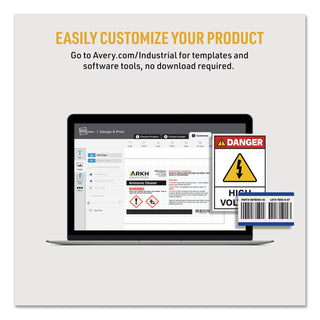 UltraDuty GHS Chemical Waterproof and UV Resistant Labels, 3.5 x 5, White, 4/Sheet, 50 Sheets/Box