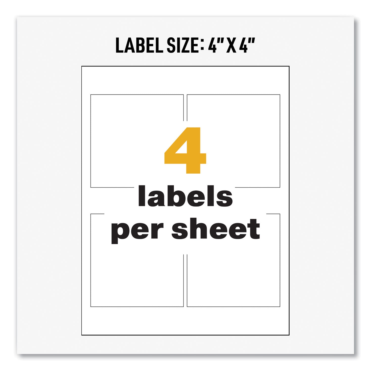 UltraDuty GHS Chemical Waterproof and UV Resistant Labels, 4 x 4, White, 4/Sheet, 50 Sheets/Box