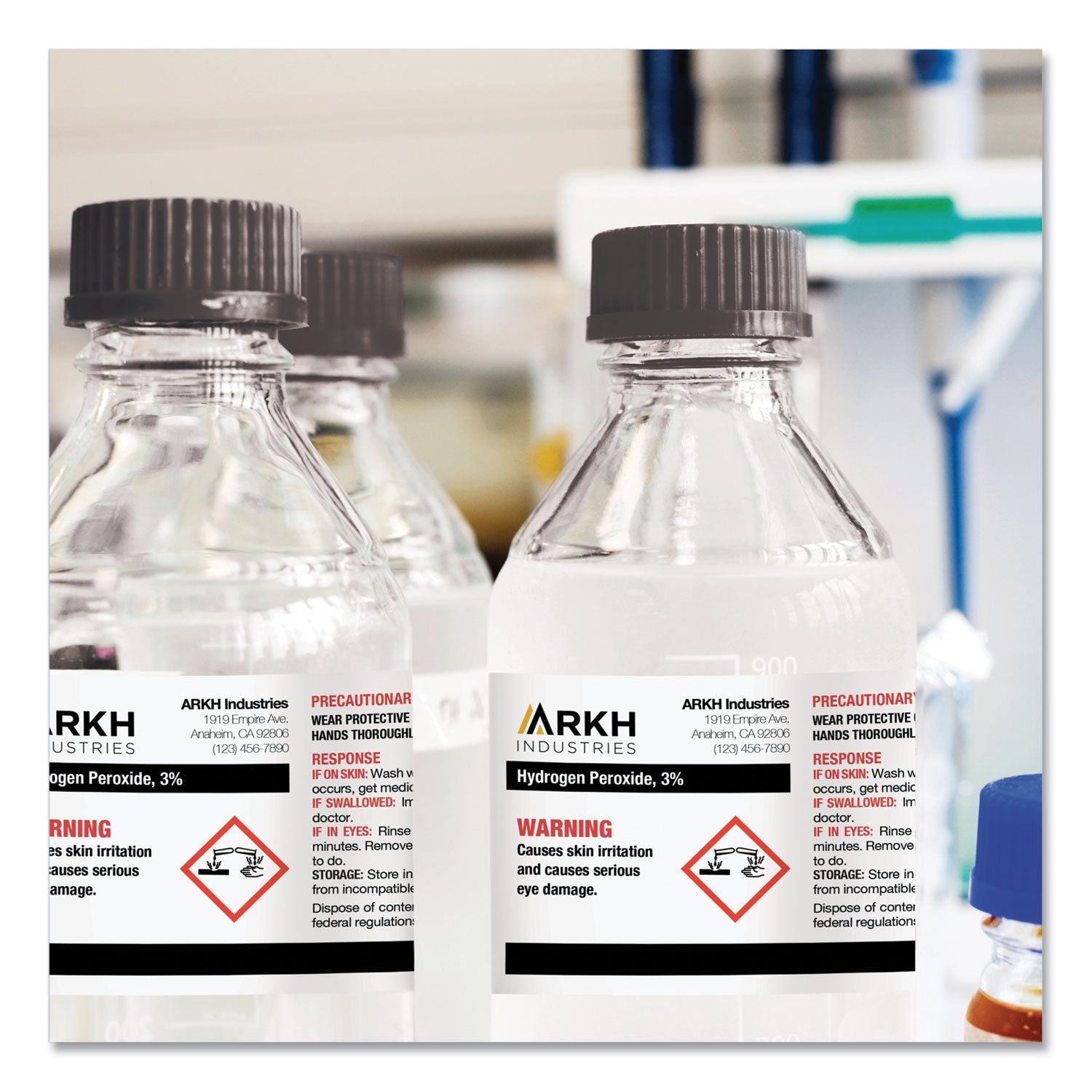 UltraDuty GHS Chemical Waterproof and UV Resistant Labels, 2 x 4, White, 10/Sheet, 50 Sheets/Box