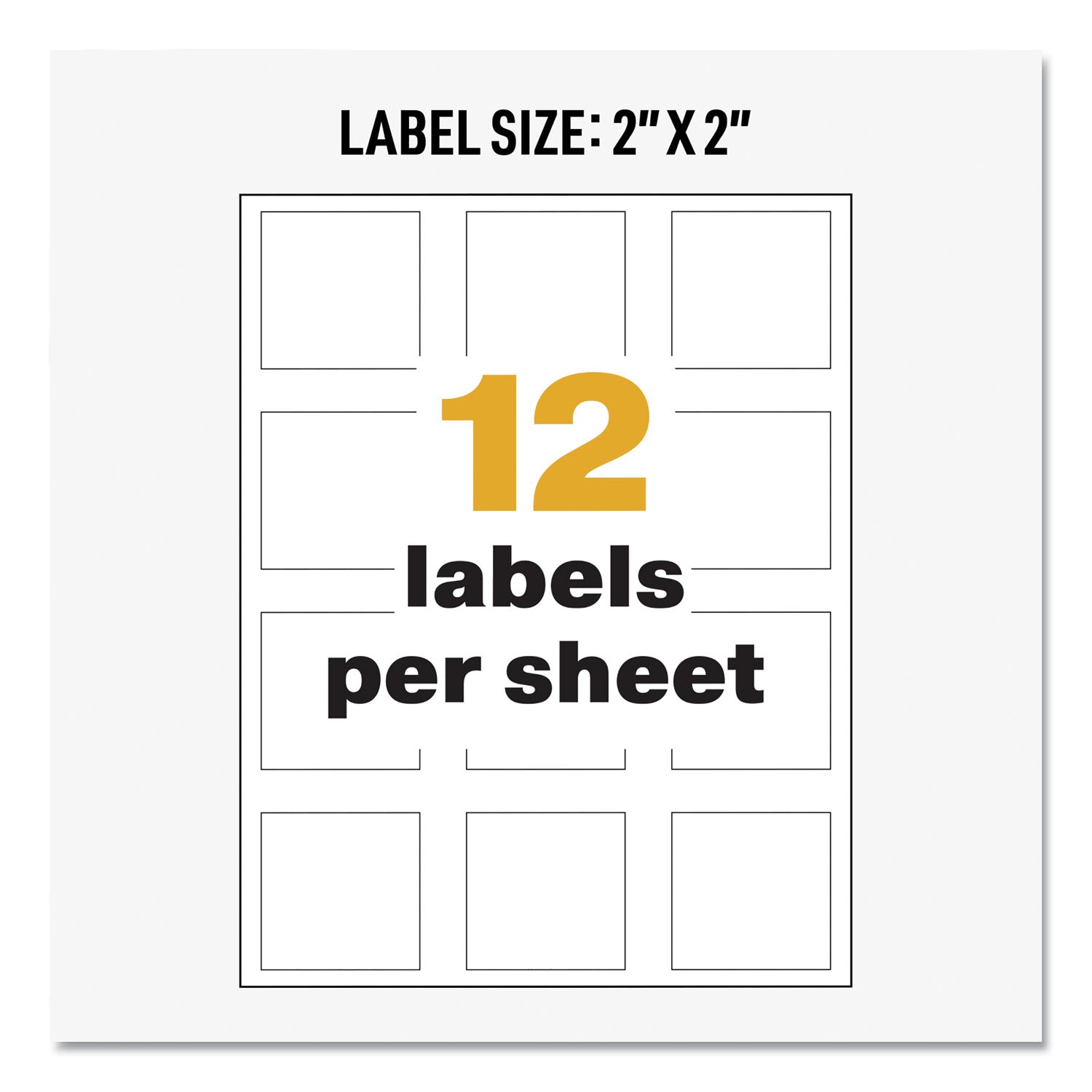 UltraDuty GHS Chemical Waterproof and UV Resistant Labels, 2 x 2, White, 12/Sheet, 50 Sheets/Box